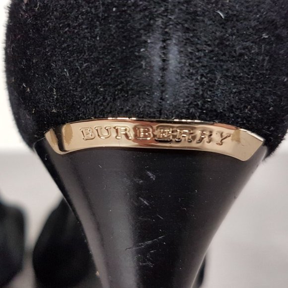 Burberry 'Luddington' Sandal Black Suede Womens Size 10 / 40 - Picture 5 of 9